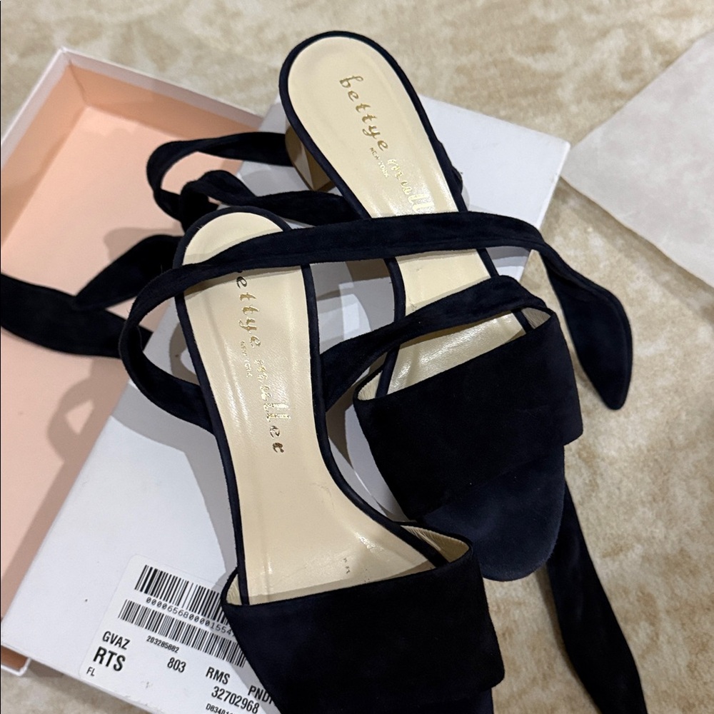 Bettye Muller Midnight Black Strappy Heels